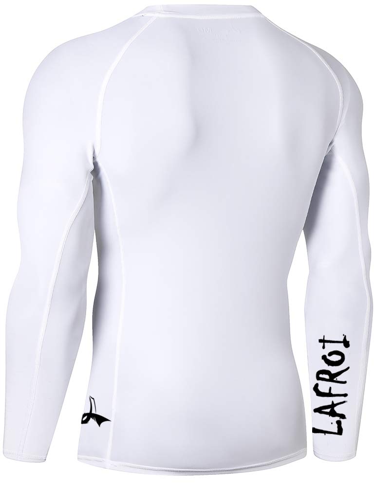 LAFROI Men's Long Sleeve UPF 50+ Baselayer Skins Performance Fit Compression Rash Guard-CLYYB Asym White Size MD - Image 4